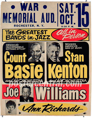 Count Basie, Stan Kenton concert poster